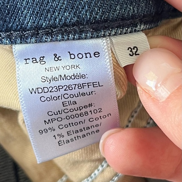 Rag & Bone Women’s Dre Low-Rise Slim Boyfriend Medium Wash Cuffed Jean SIZE 32 - Picture 8 of 9